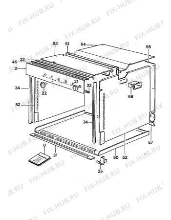 Взрыв-схема плиты (духовки) Electrolux CO1165P2 - Схема узла Housing 001